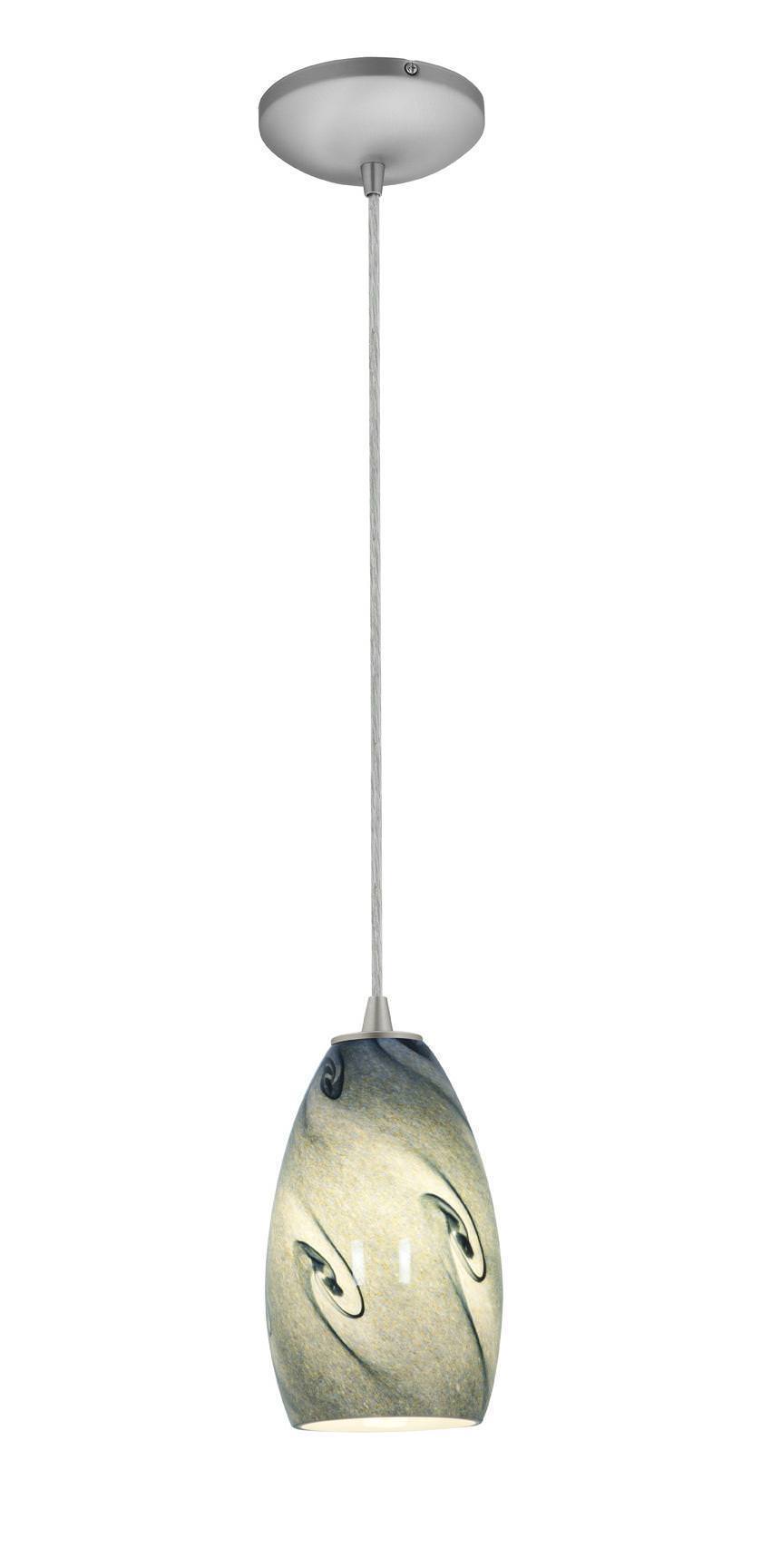 Access Lighting Sydney glass pendant light in satin stainless, additional view