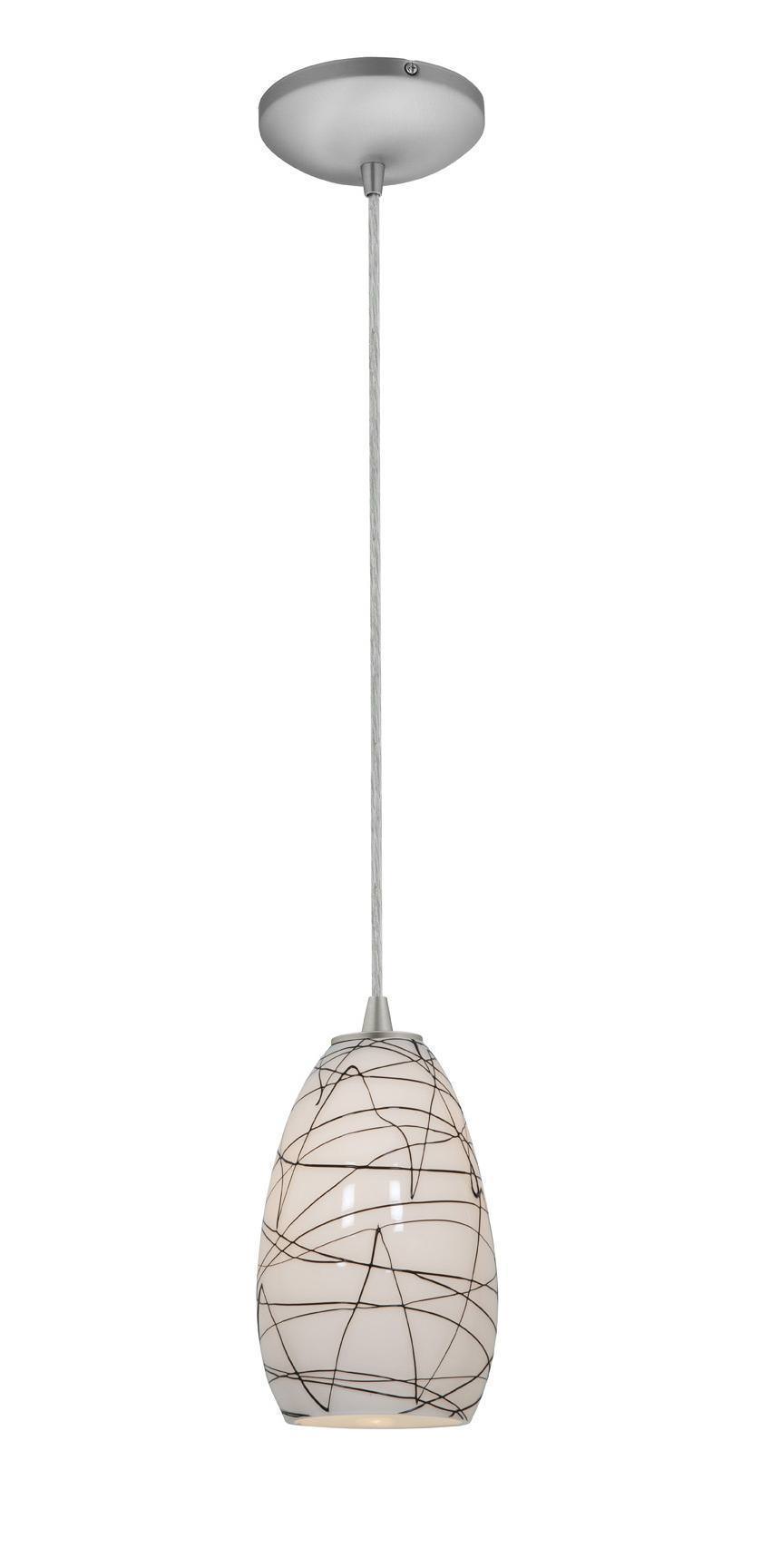 Access Lighting Sydney glass pendant light in satin stainless, additional view