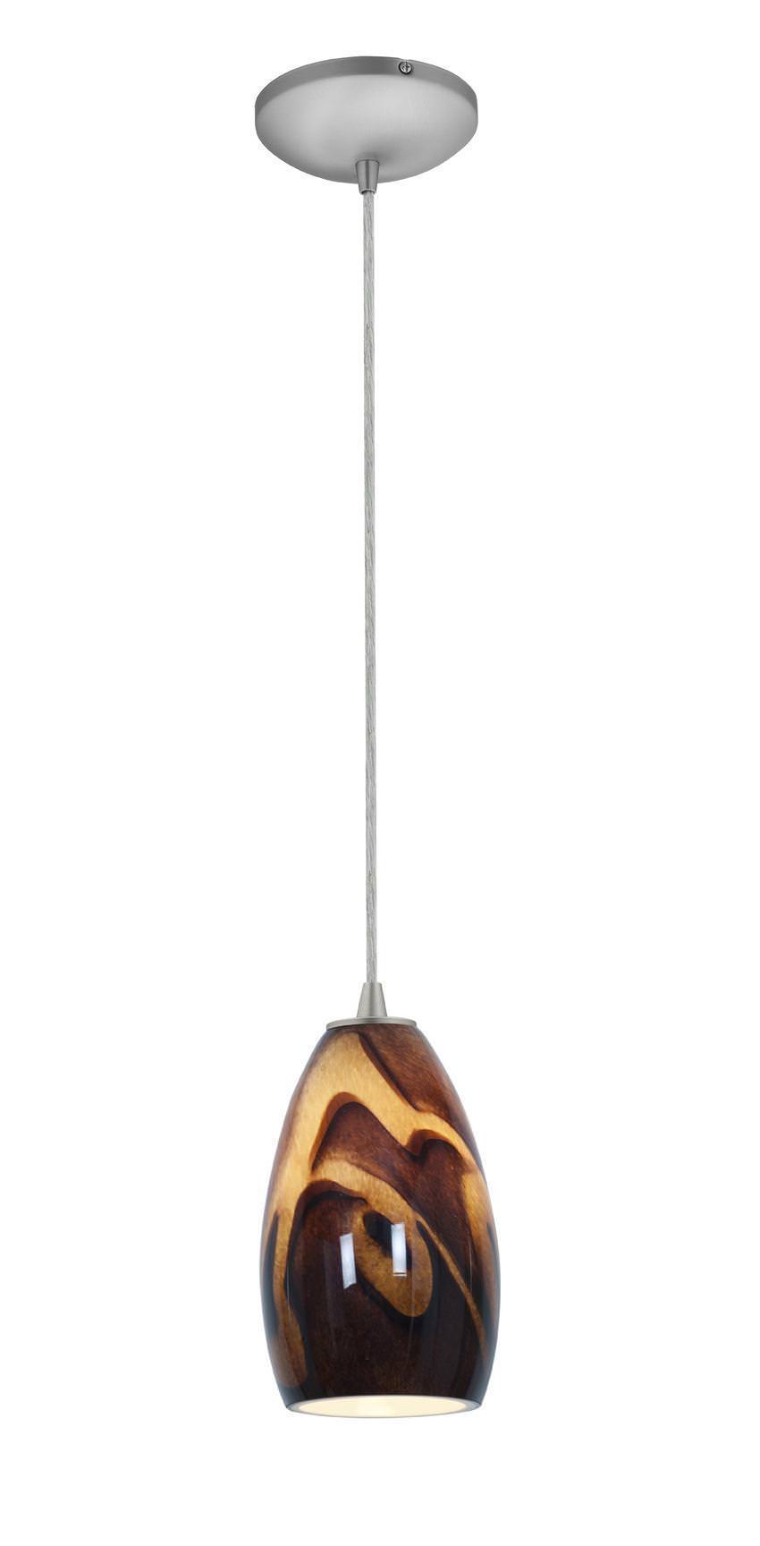 Access Lighting Sydney glass pendant light in satin stainless, additional view