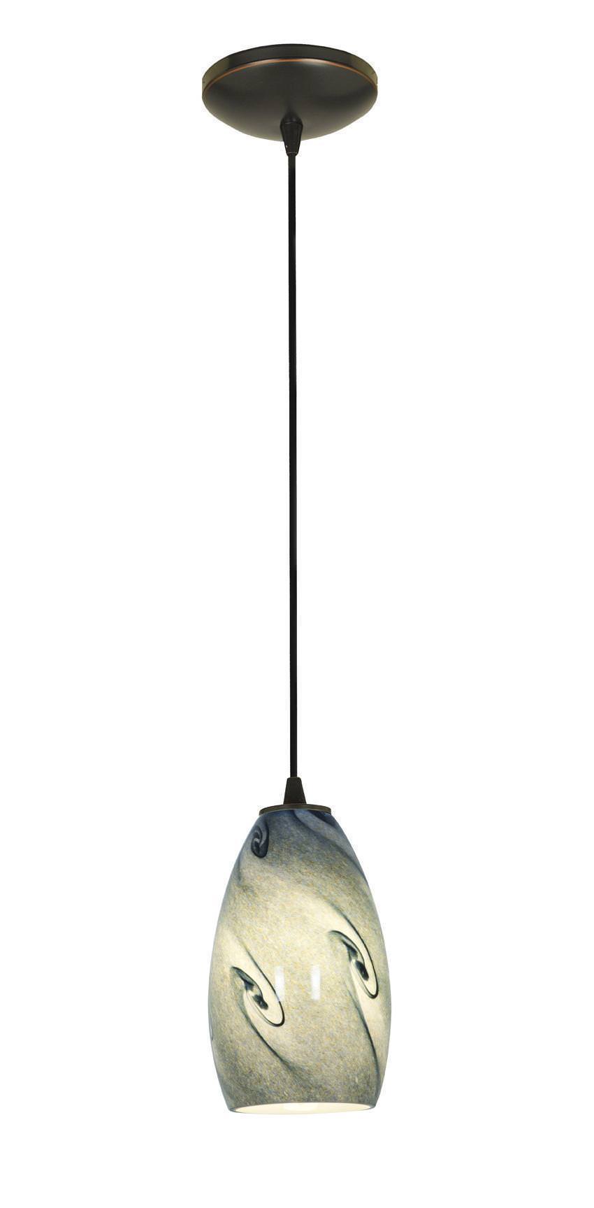 Access Lighting Sydney glass pendant light in satin stainless, additional view