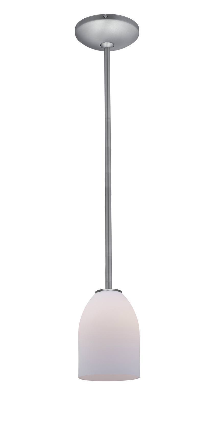 Access Lighting 28012-1R-BS/OPL brushed steel / opal glass pendant light