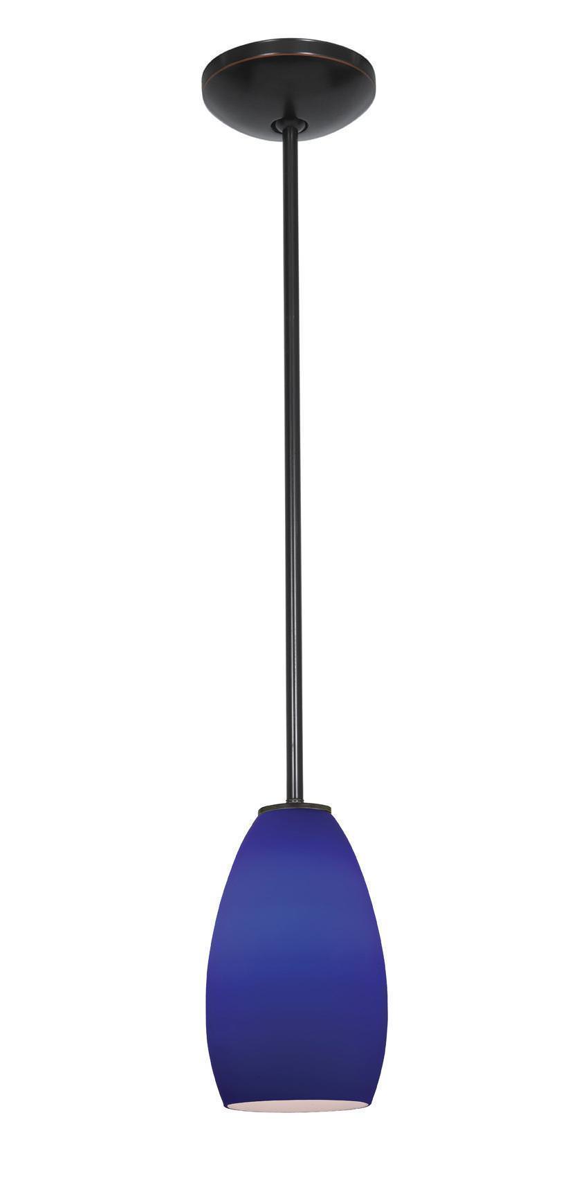 Access Lighting 28012-1R-ORB/COB oil rubbed bronze / cobalt blue glass pendant light