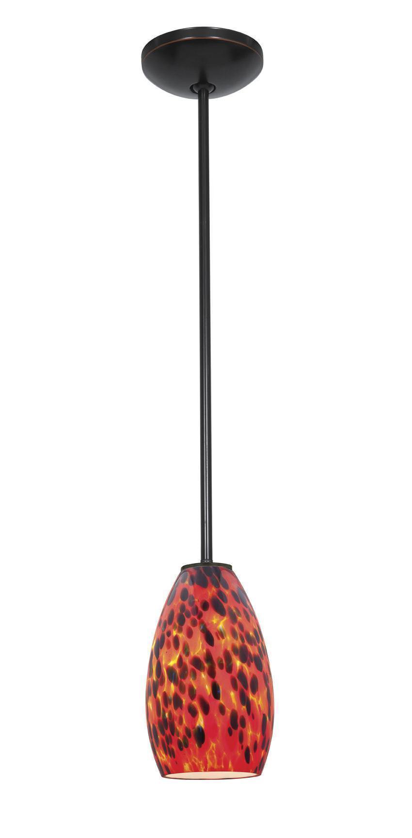 Access Lighting 28012-1R-ORB/CRN oil rubbed bronze / carnival glass pendant light