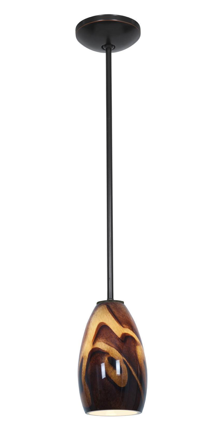 Access Lighting 28012-1R-ORB/ICA oil rubbed bronze / inca glass pendant light