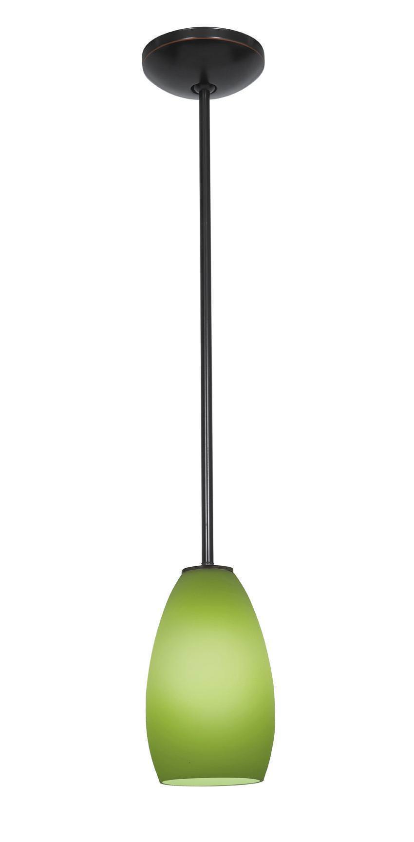 Access Lighting 28012-1R-ORB/LGR oil rubbed bronze / light green glass pendant light