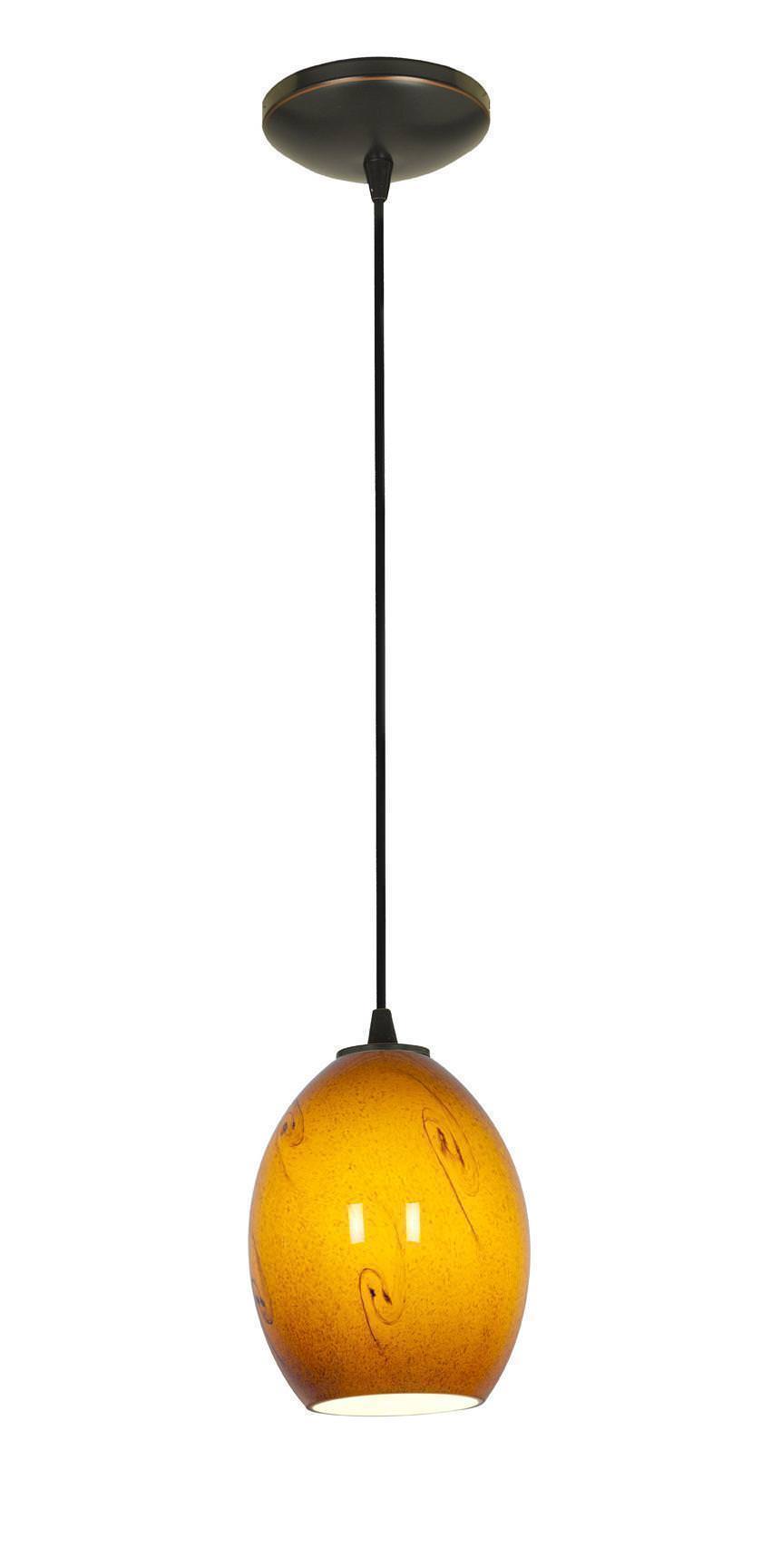 Access Lighting 28023-1C-ORB/ASKY oil rubbed bronze / amber sky glass pendant light