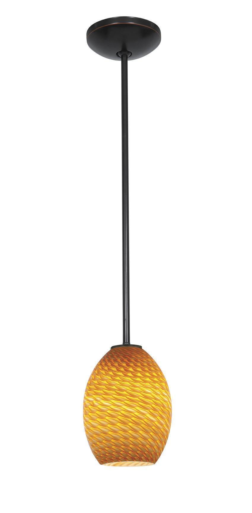 Access Lighting Janine glass pendant light in satin stainless, additional view