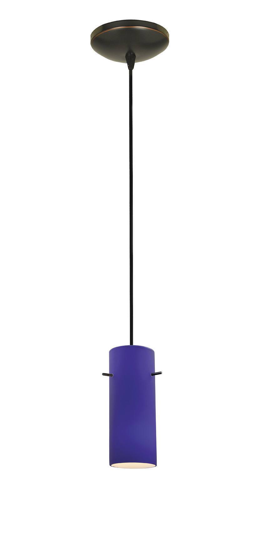 Access Lighting 28030-1C-ORB/COB oil rubbed bronze / cobalt blue glass pendant light