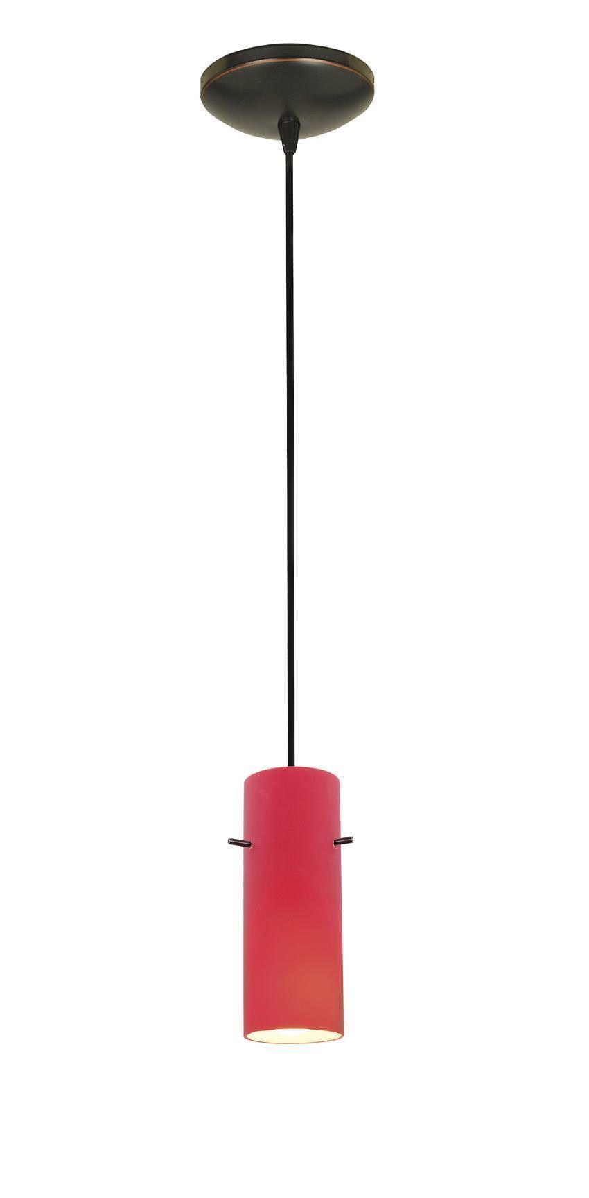 Access Lighting 28030-1C-ORB/RED oil rubbed bronze / red glass pendant light