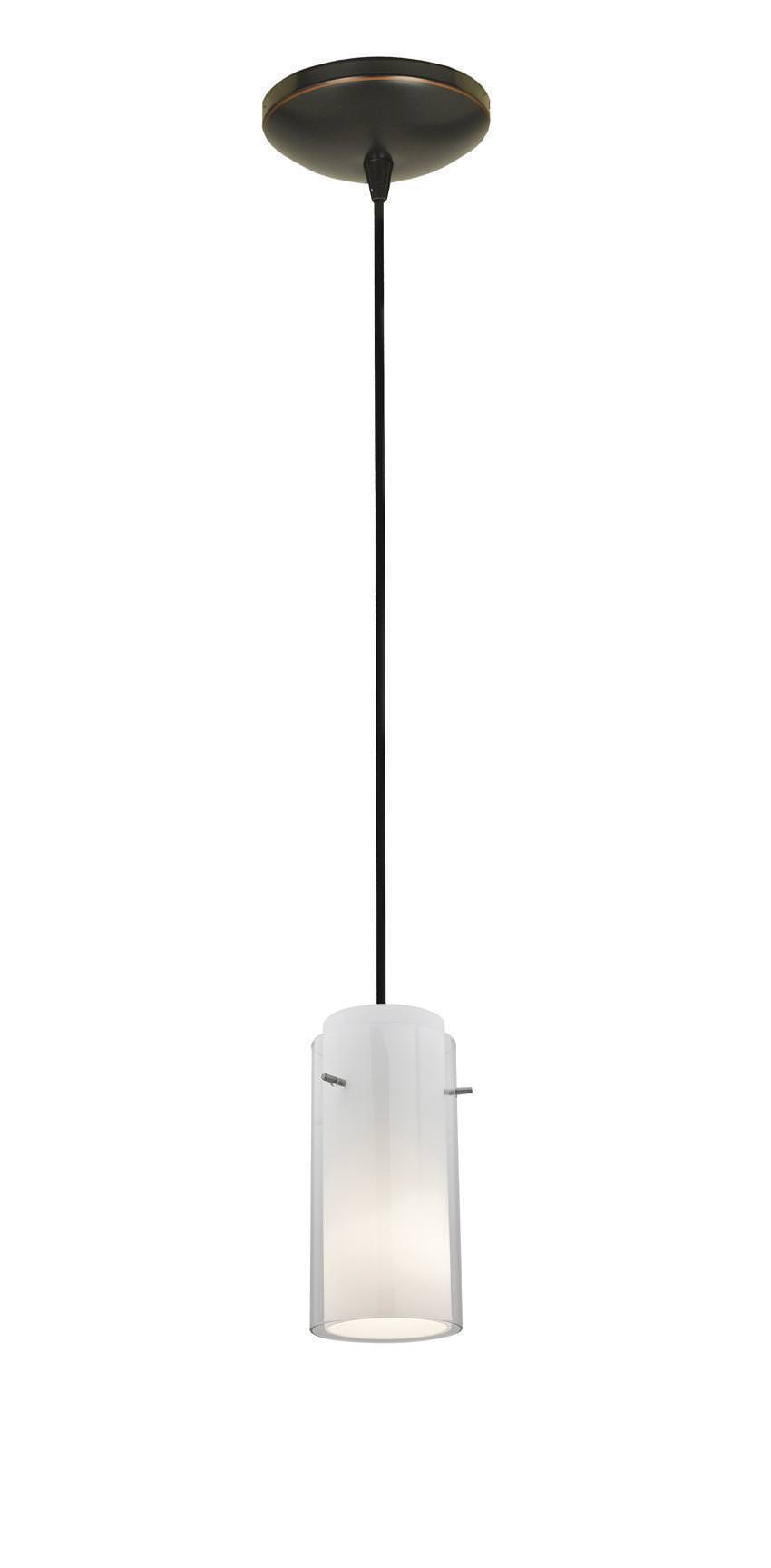 Access Lighting 28033-1C-ORB/CLOP oil rubbed bronze / clear outer / opal inner pendant light