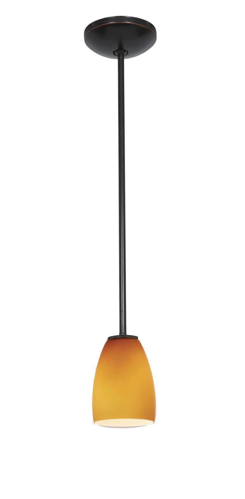 Access Lighting 28069-1R-ORB/AMB oil rubbed bronze / amber glass pendant light