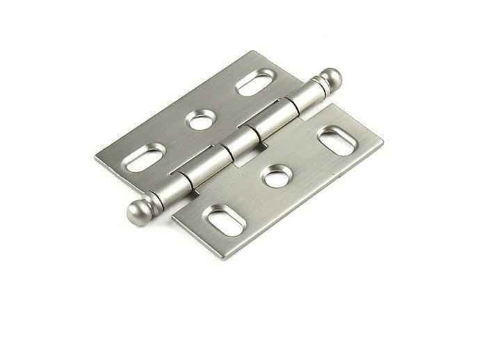 Century Hardware cabinet hinge in satin stainless, additional view