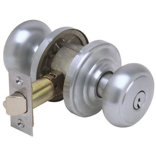 Schlage F51AAND626AND satin chrome keyed entry door knob