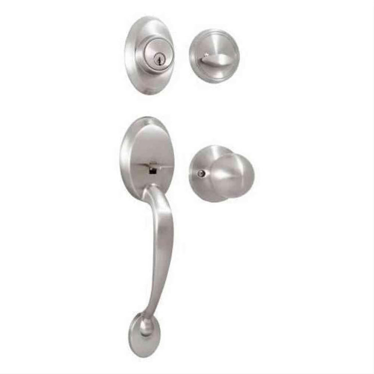 Weslock 02815-NGN0020-G0020 Hillcrest Dummy Handleset with Hudson Knob Satin Nickel