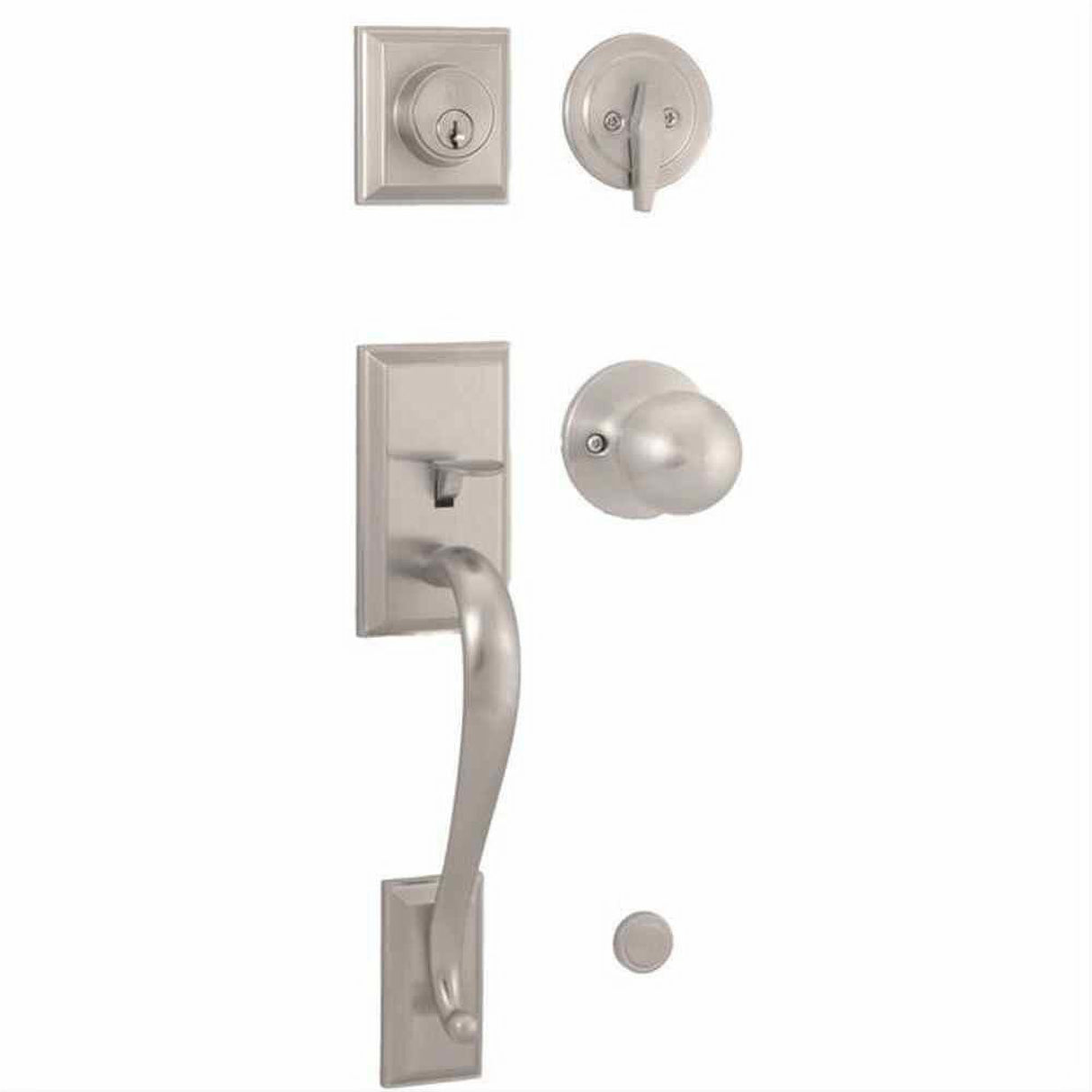 Weslock 02830-NGNFR2D-GFR2D Mercy Single Cylinder Handleset with Hudson Knob Satin Nickel