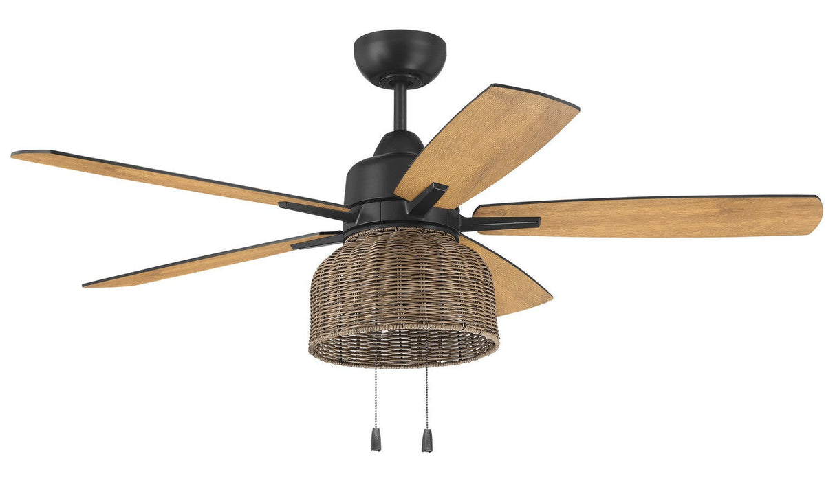 Craftmade WVN52FB5 52" Woven Ceiling Fan in Flat Black