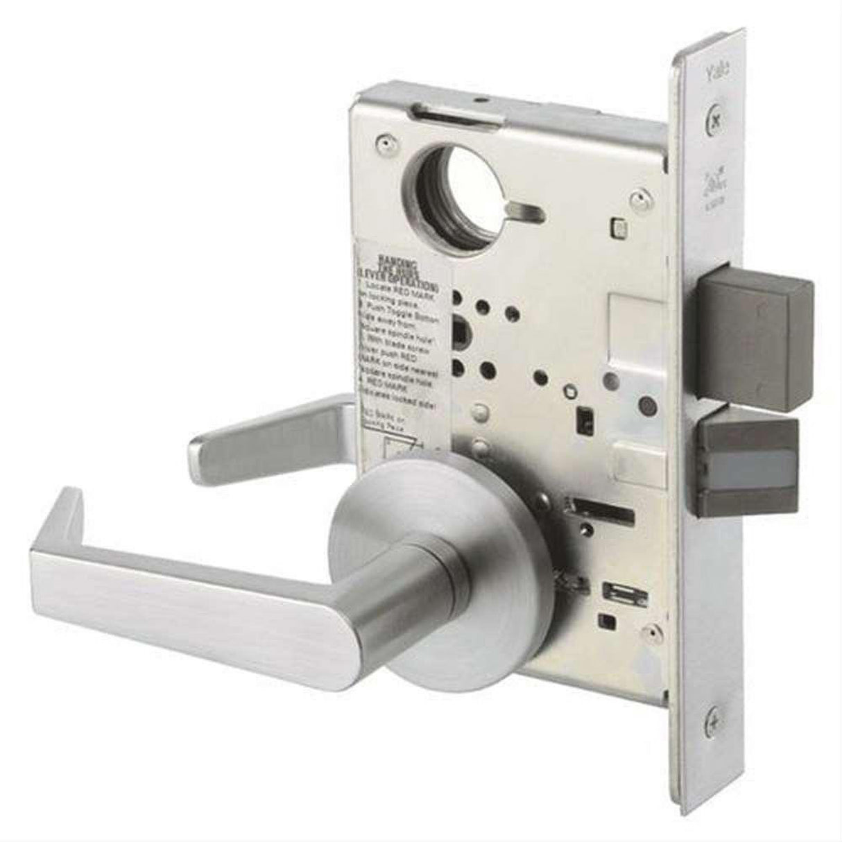 Yale AUR8802FL626 Privacy Mortise Lock with Augusta Lever and Copenhagen Rose Satin Chrome