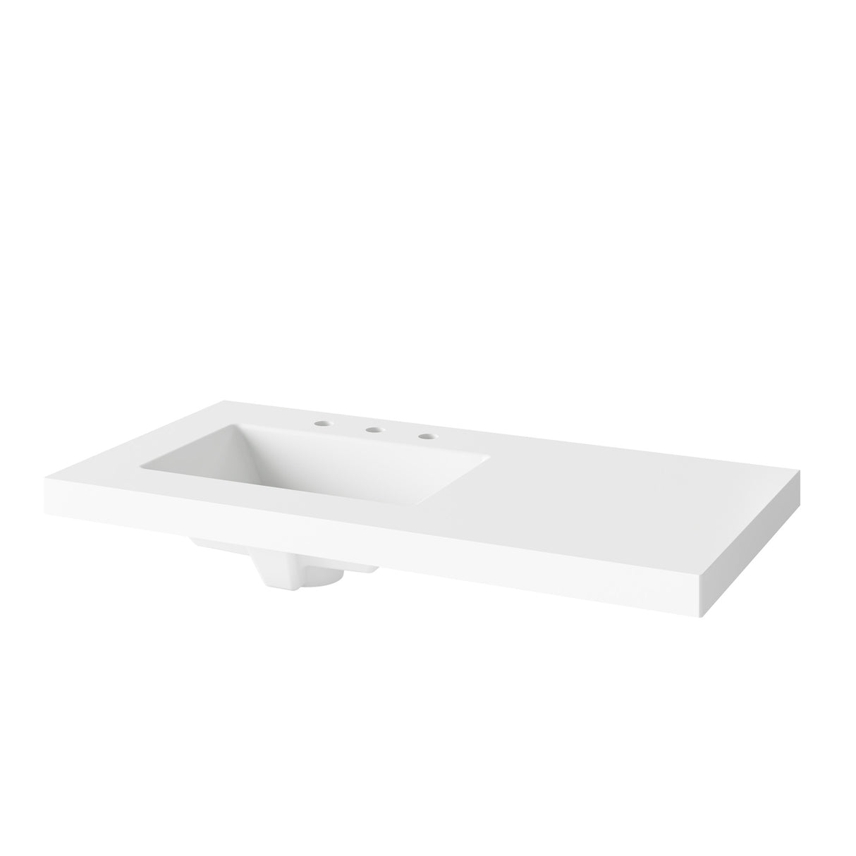 Jeffrey Alexander Katara 43" Blue Steel Single Sink Bathroom Vanity with White Resin Top - 8 in. Widespread Faucet Top product image 4
