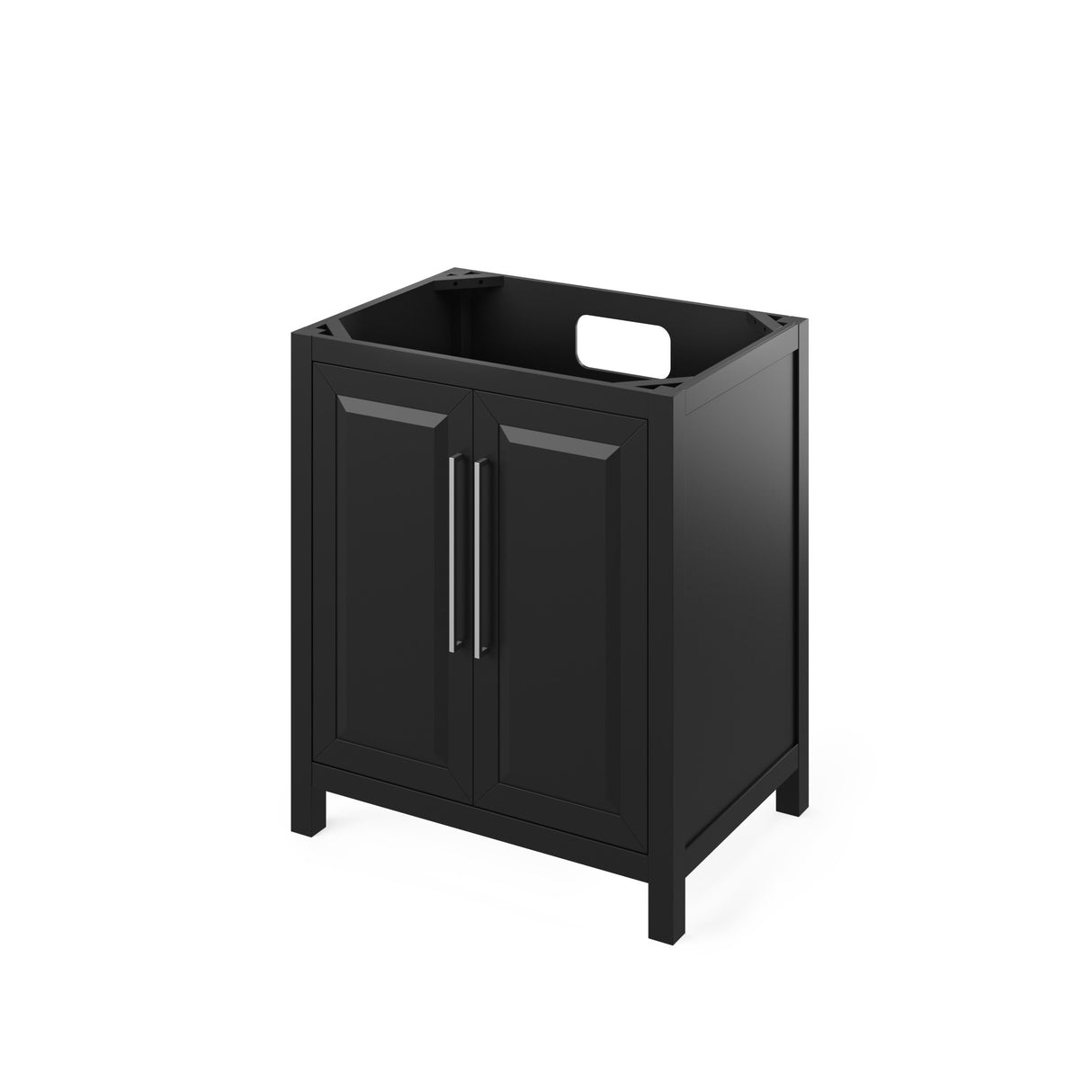 Jeffrey Alexander Cade 30" Black Single Sink Bathroom Vanity with White Carrara Marble Top - 8 in. Widespread Faucet Top product image 3