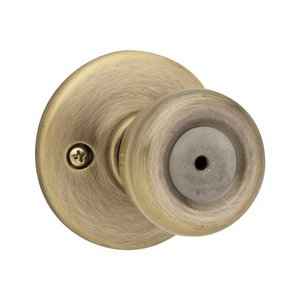 Kwikset CP300T Clear Pack Tylo Knob Privacy Door Lock in Antique Brass
