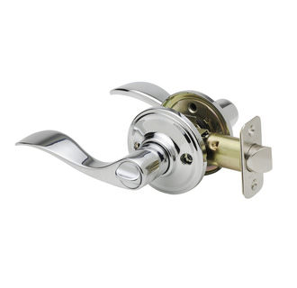 Copper Creek WL2230RHPS Polished Stainless Waverlie Style Privacy Door Lever Set