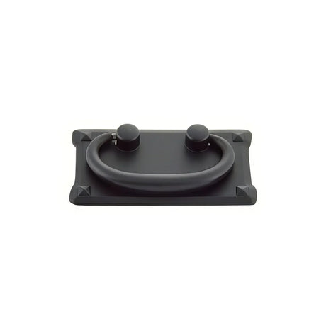 Matte black mission cabinet pull on white background