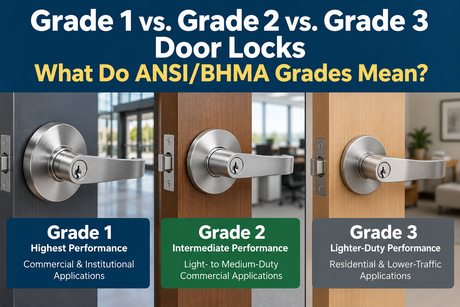 Grade 1 vs Grade 2 vs Grade 3 door locks explained with ANSI/BHMA performance levels