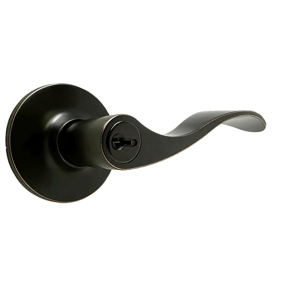 Weslock 00240X1X1FR23 New Haven keyed entry keyed entry door lever, front view