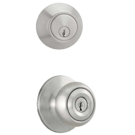 Weslock 02271GNGNFR22 satin nickel single cylinder deadbolt and keylock combo