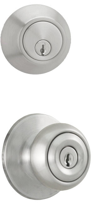 Weslock 02271GNGNFR22 satin nickel single cylinder deadbolt and keylock combo