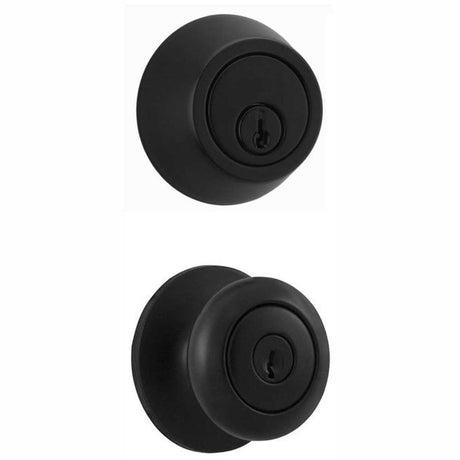 Weslock 02271S2S2FR22 matte black single cylinder deadbolt and keylock combo