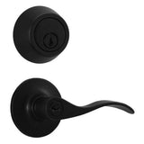 Weslock 02271X2X2FR22 matte black single cylinder deadbolt and keylock combo