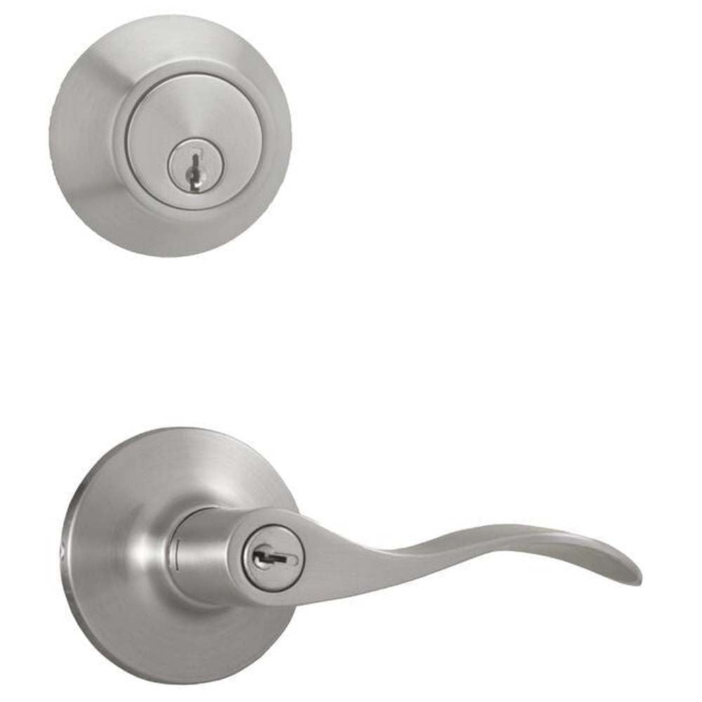 Weslock 02271XNXNFR22 satin nickel single cylinder deadbolt and keylock combo