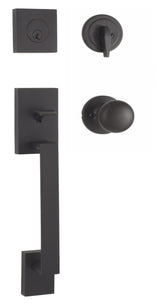 Weslock 02840-2S2FR2D matte black single cylinder handleset