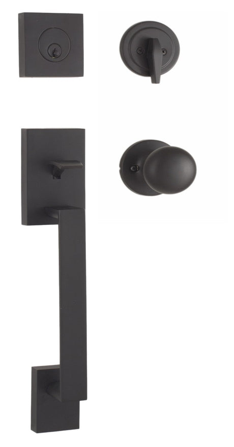 Weslock 02840-2S2FR2D matte black single cylinder handleset