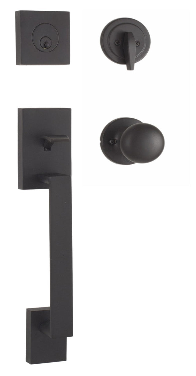 Weslock 02840-2S2FR2D matte black single cylinder handleset