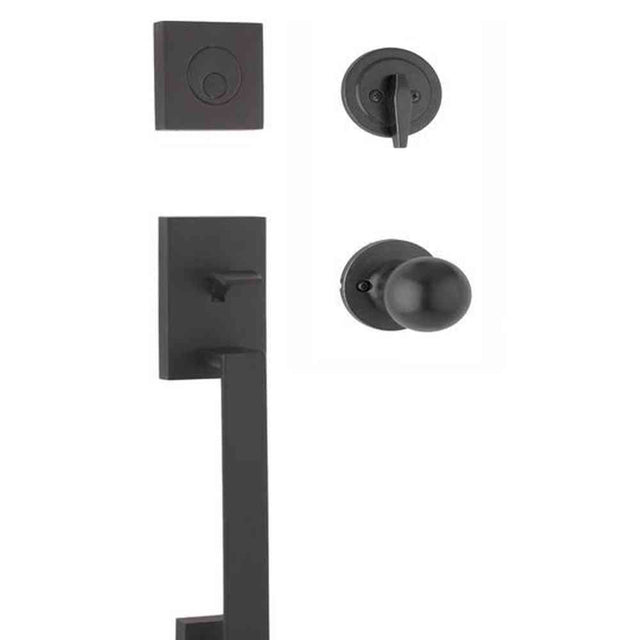 Weslock 02845-2G20020 matte black dummy handleset