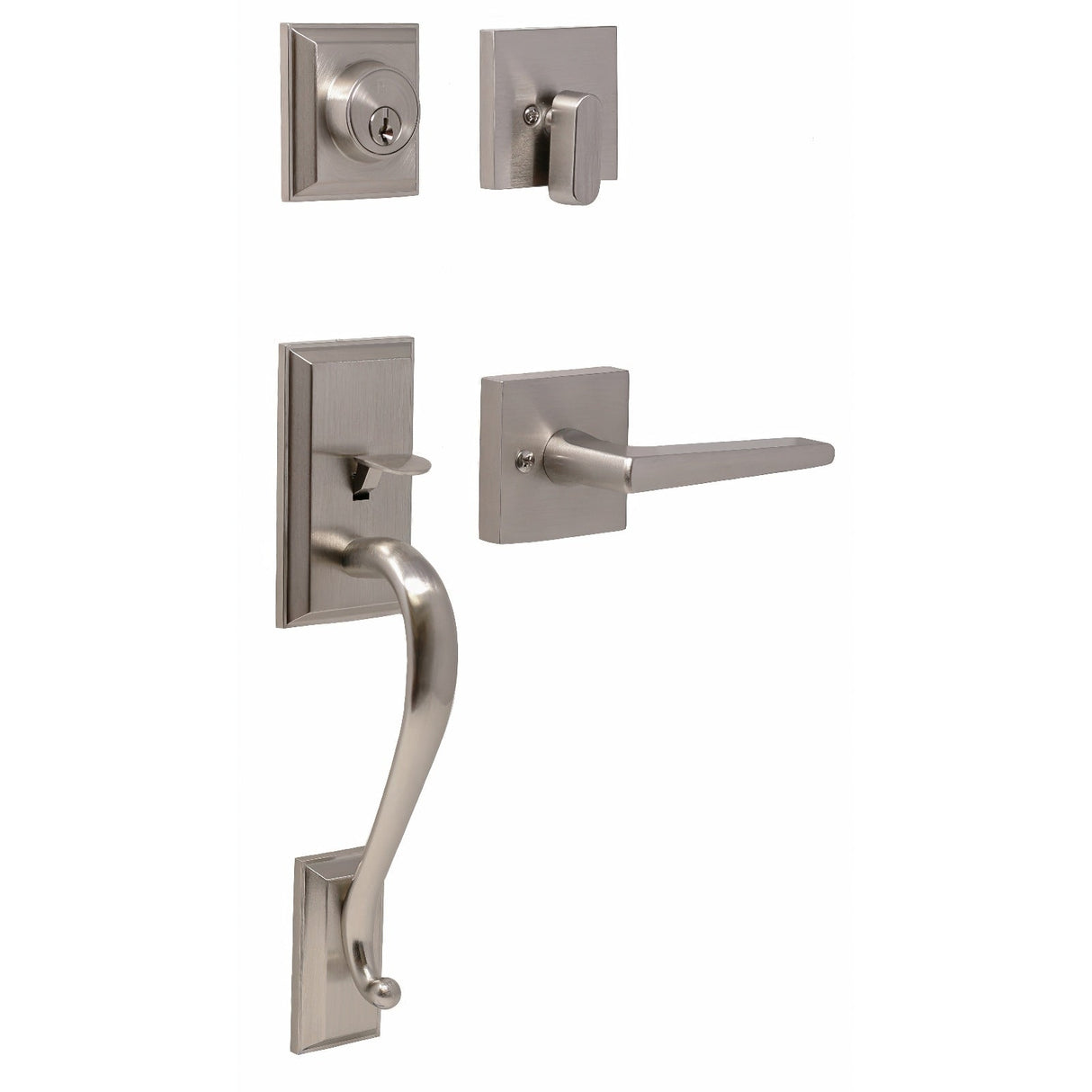 Weslock 02860-N7NFR2D satin nickel single cylinder handleset