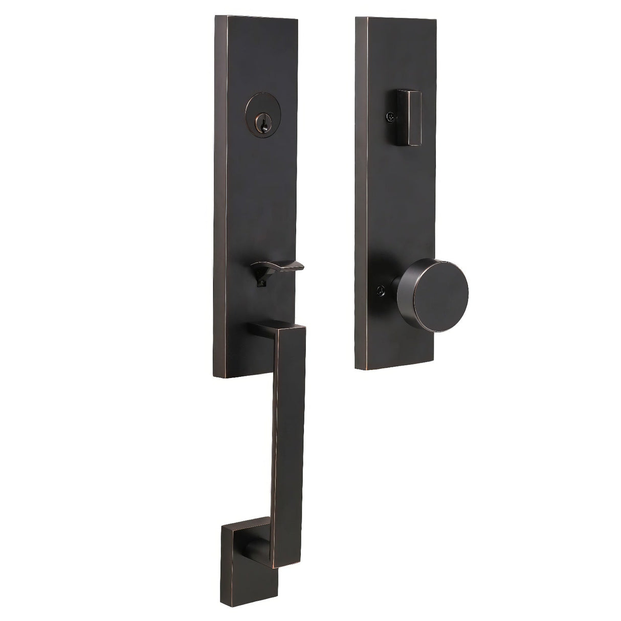 Weslock 02870-141SL2D oil rubbed bronze single cylinder handleset