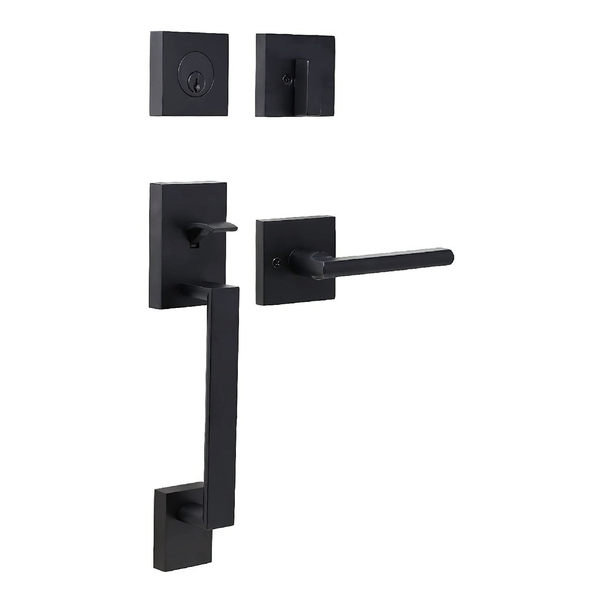 Weslock 02880-252SL2D matte black single cylinder handleset