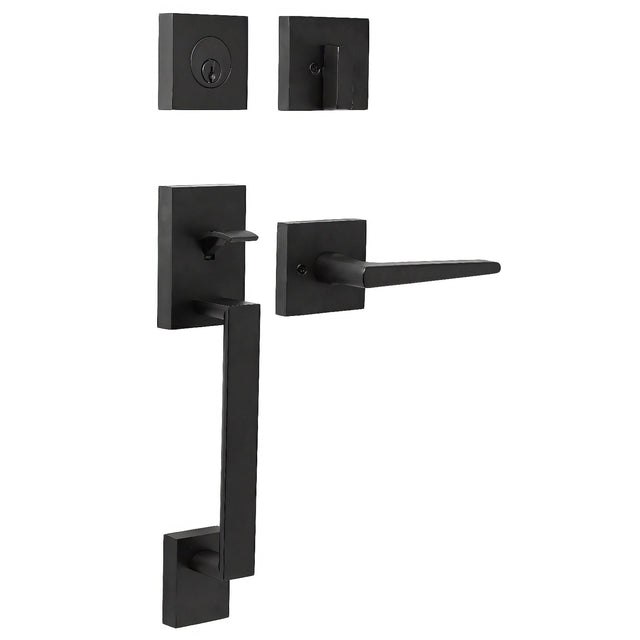 Weslock 02880-272FR2D matte black single cylinder handleset