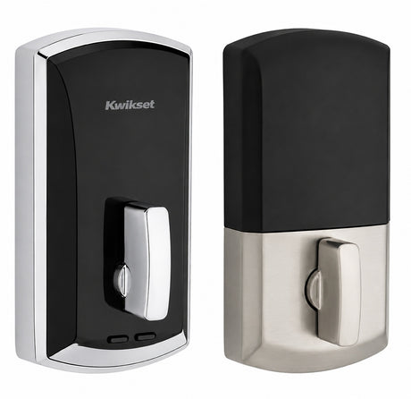 Kwikset 1000 20 Min UL Unite Electronic Smart MF Deadbolt in Bright Chrome by Satin Nickel