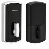 Kwikset 1000 20 Min UL Unite Electronic Smart MF Deadbolt in Satin Nickel by Matte Black