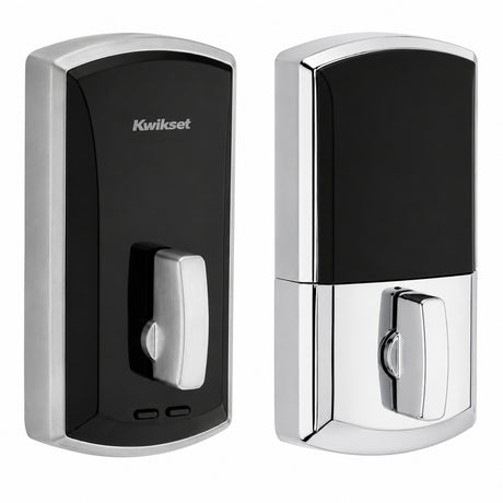 Kwikset 1000 20 Min UL Unite Electronic Smart MF Deadbolt in Satin Chrome by Bright Chrome