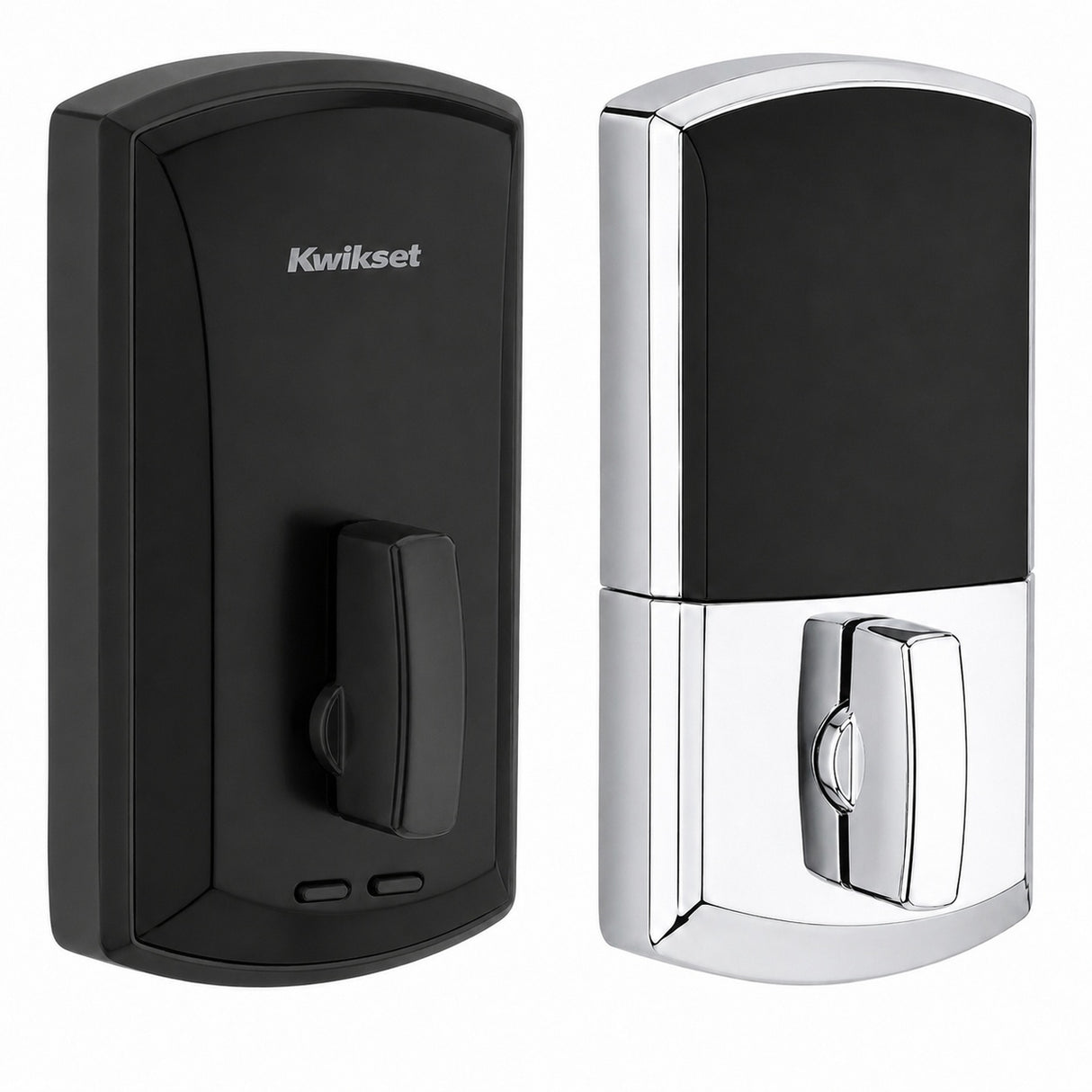 Kwikset 1000 20 Min UL Unite Electronic Smart MF Deadbolt in Matte Black by Bright Chrome