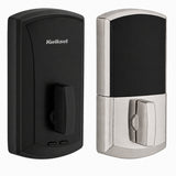 Kwikset 1000 20 Min UL Unite Electronic Smart MF Deadbolt in Matte Black by Satin Chrome