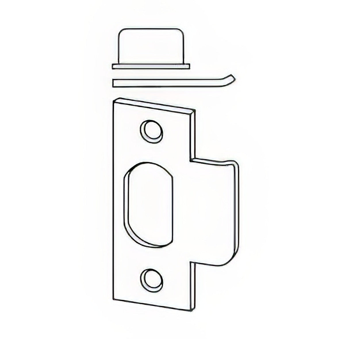Schlage 10001622 strike plate in satin stainless, additional view