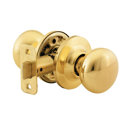 Yale 100H3 New Traditions passage door knob in polished brass, additional view