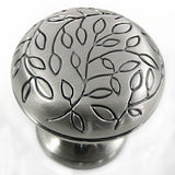 MNG Hardware 10211 102 1-1/4" Round Vine Cabinet Knob Satin Antique Silver