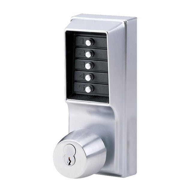 Kaba Simplex 1021B26D satin chrome combination entry with key override